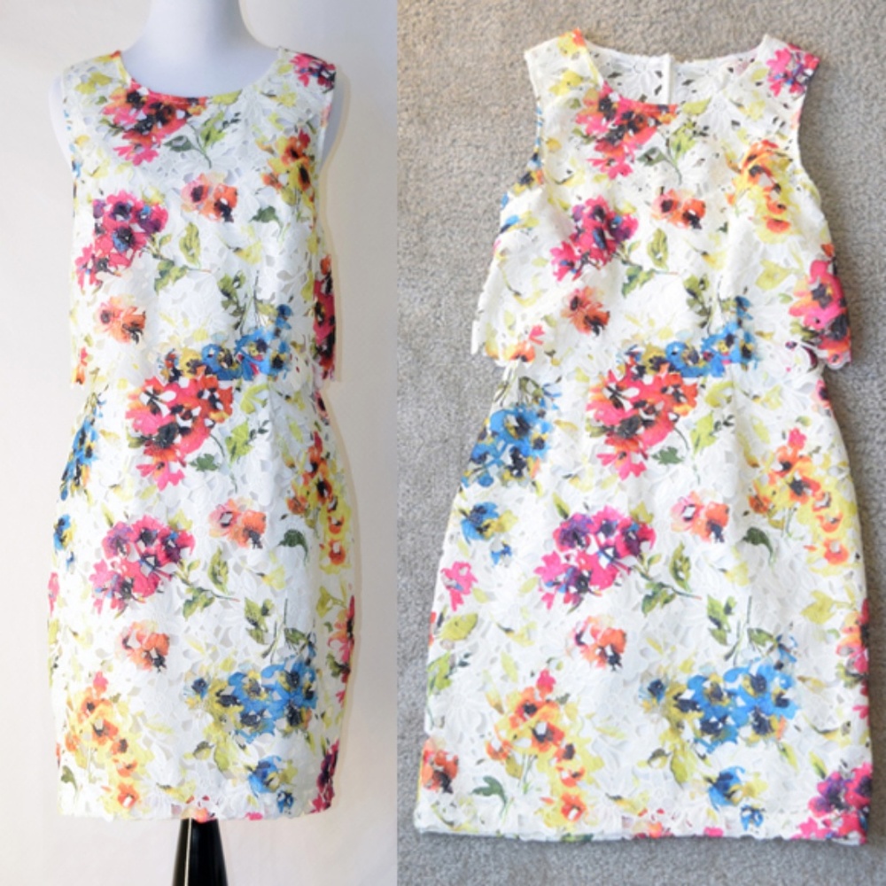 NWT Lipsy Sleeveless Floral Watercolor Mini Dress